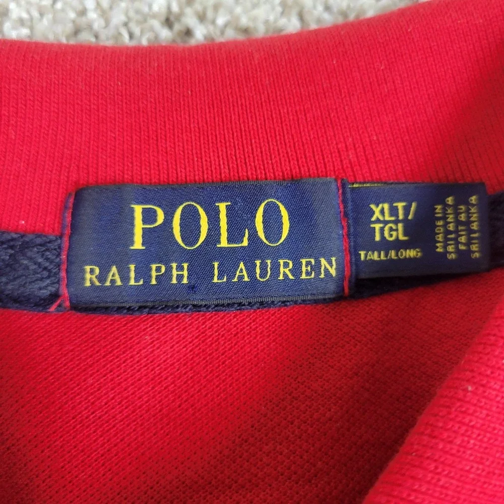 Polo Ralph Lauren County Riders & Jockey Club Mens XLT Red Big Pony Rugby Polo